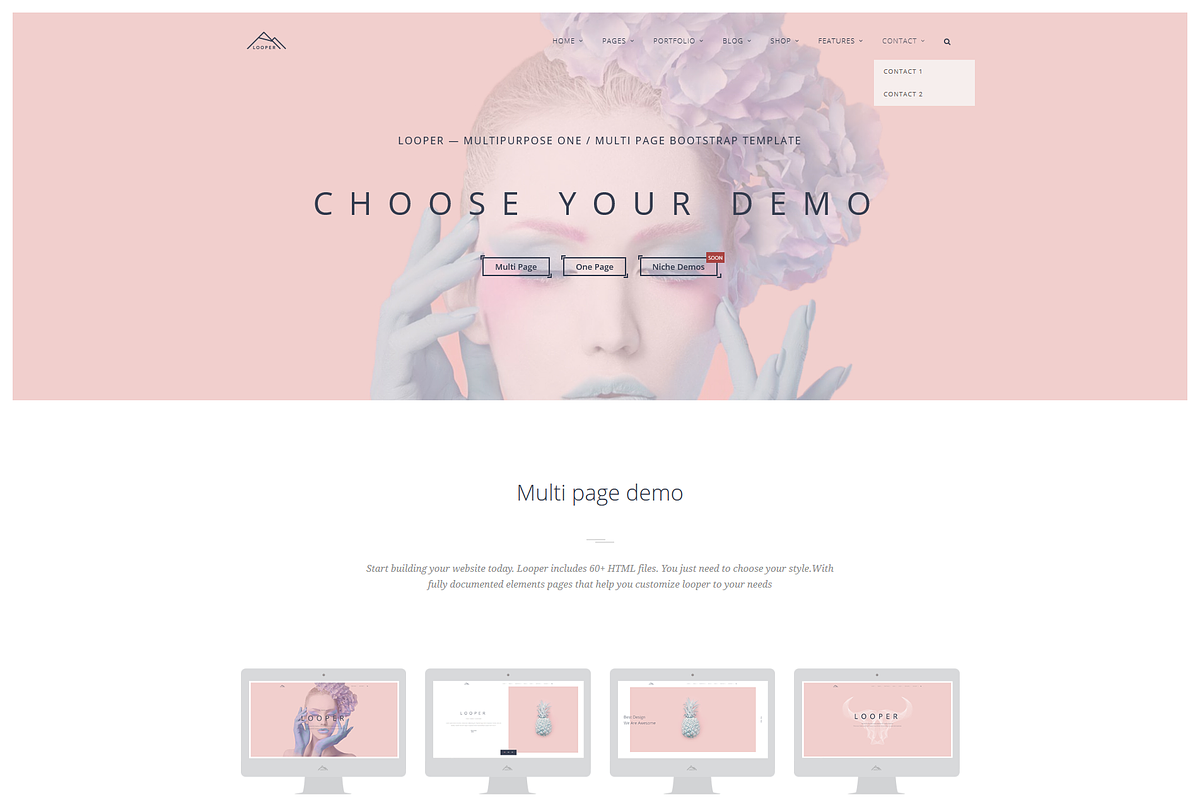 Looper-Multipurpose One/Multi Page, a Websites & App Template by Themesberg (Photo 3 of 6)