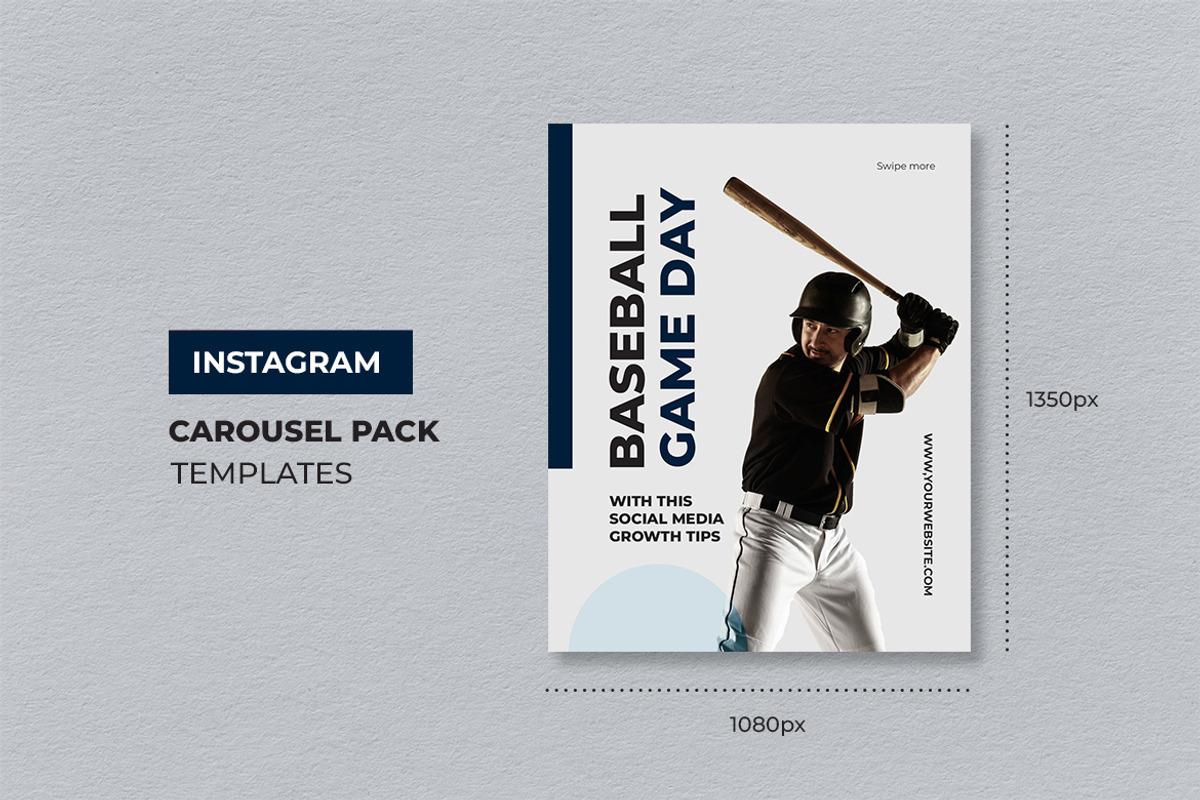 Blue Baseball Instagram Carousel, a Social Media Template by UICreative (Photo 2 of 4)