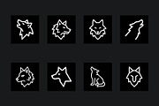 20 Outline Wolf Head Logos Bundle, an Animal Illustration by Vectorium Studio (Thumbnail 5 of 5)