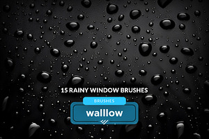 Raindrops on Window Photoshop brush, a Brush Add-On by Walllow Creatives