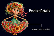 Whimsical Elegant Girl Watercolor, a Seasonal Illustration by RobertsArt (Thumbnail 5 of 7)
