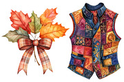 Watercolor Autumn Academia Clipart, a Seasonal Illustration by CitraGraphics (Thumbnail 4 of 6)