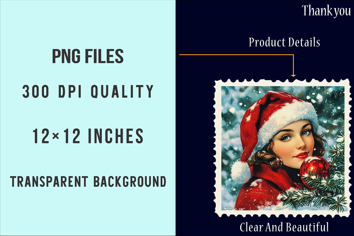 Christmas Postage Stamp Png, an Illustration by SinaCreation (Photo 4 of 5)