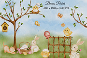 Easter Animal Watercolor Clipart Set, a Seasonal Illustration by ZabolotnaArt (Thumbnail 13 of 14)