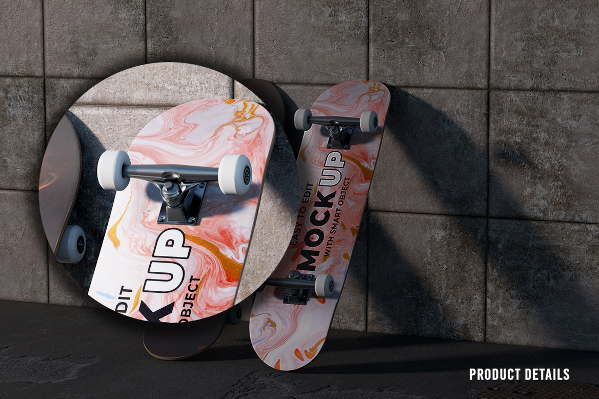 Skateboard Mockup, a Merchandise Mockup by Artlogs x Modaldesain (Photo 3 of 3)