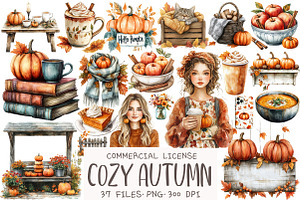 Cozy Autumn Pumpkin Clipart, an Illustration by OK Design