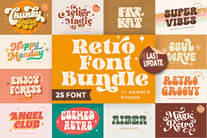 Modern Retro Font Bundle - SALE!, a Font by HansCo Studio
