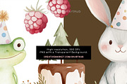 Woodland Birthday Animals Clipart, a Decorative Illustration by OKArtHub (Thumbnail 6 of 9)