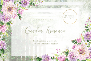 Garden Romance floral watercolor set