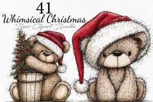 Whimsical Christmas Bear Clipart PNG, a Seasonal Illustration by Canvas Craft