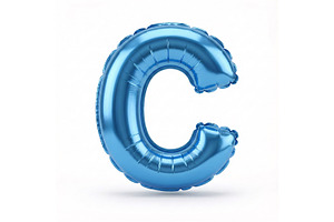 Blue Metallic Letter C Foil Balloon