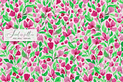 Pink florals seamless pattern, a Pattern Graphic by SirenaArt (Thumbnail 4 of 11)