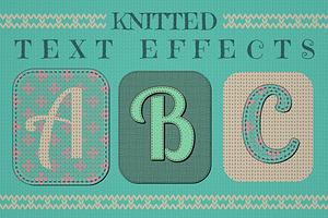 Knitted Text Effects. Graphic Styles