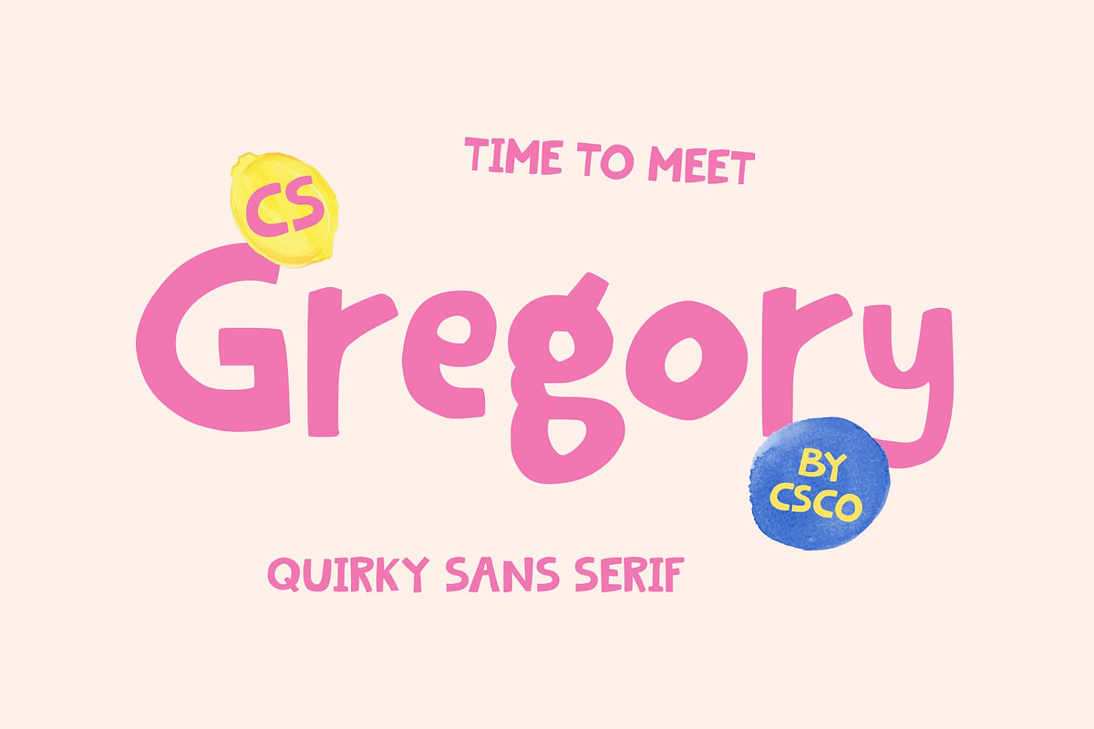 CS Gregory – Quirky Font, a Sans Serif Font by Craft Supply Co. (Photo 1 of 8)