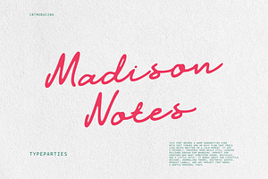Madison Notes - Casual script font, a Script Font by Typeparties