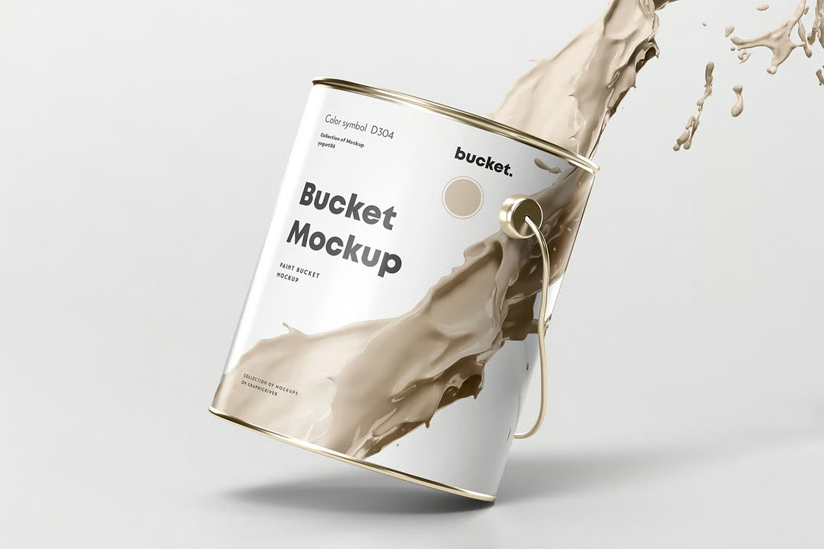 Paint Bucket Mock-up, a Product Mockup by zippypixelstudio (Photo 2 of 12)