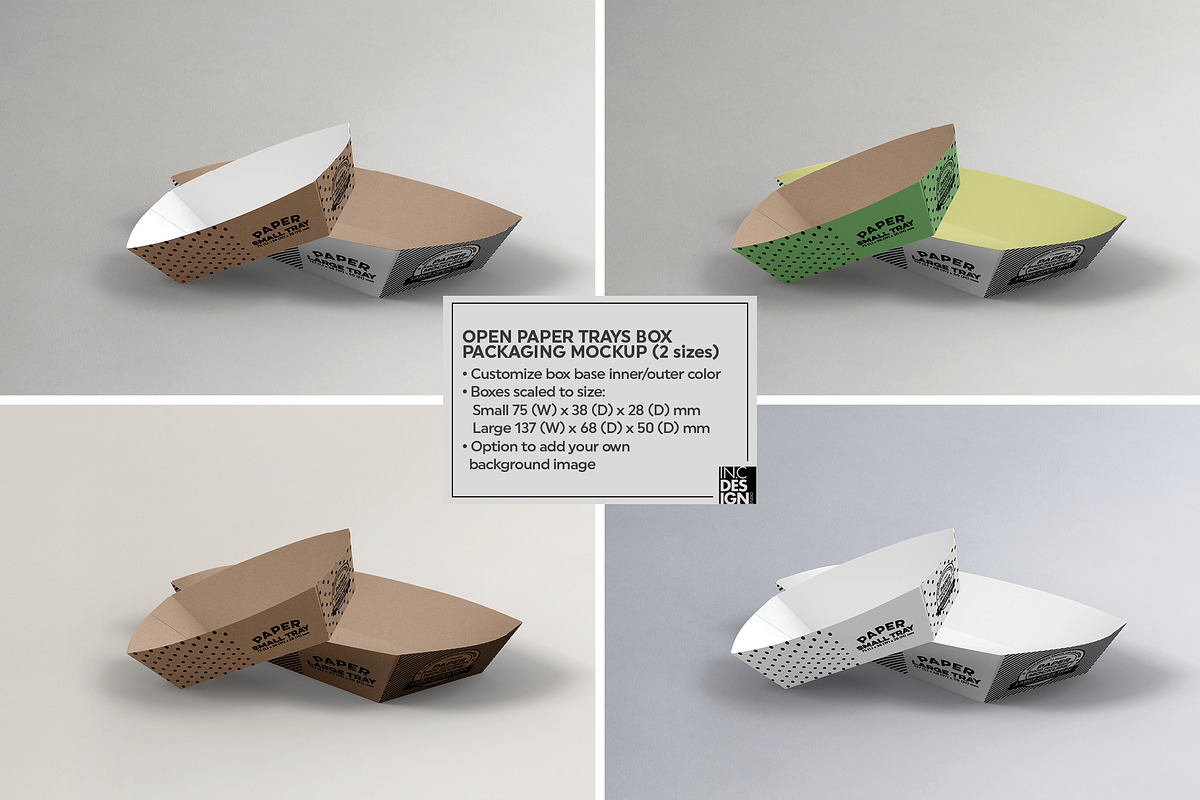 Paper Takeout Trays Packaging Mockup, a Packaging Mockup by INCDesign (Photo 5 of 10)
