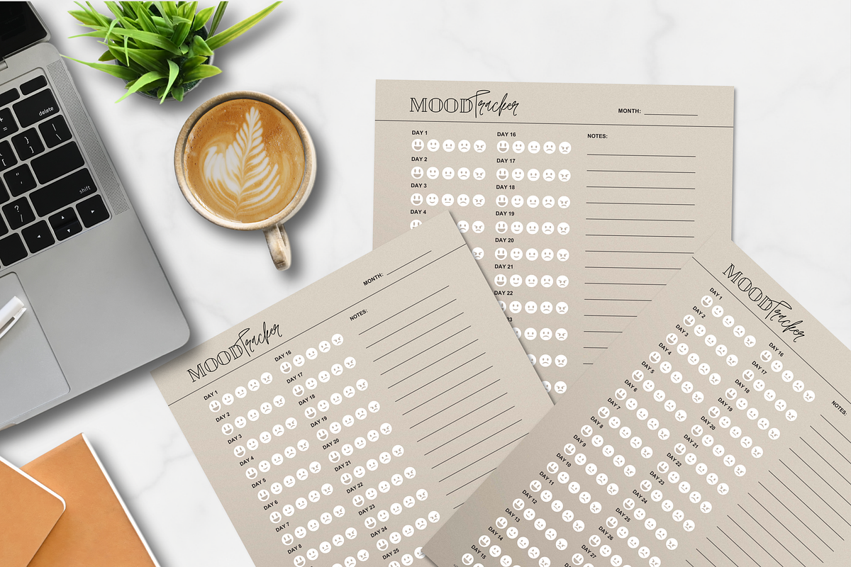 Minimalist Mood Tracker Printable, a Stationery Template by AntDesignStudio (Photo 4 of 5)