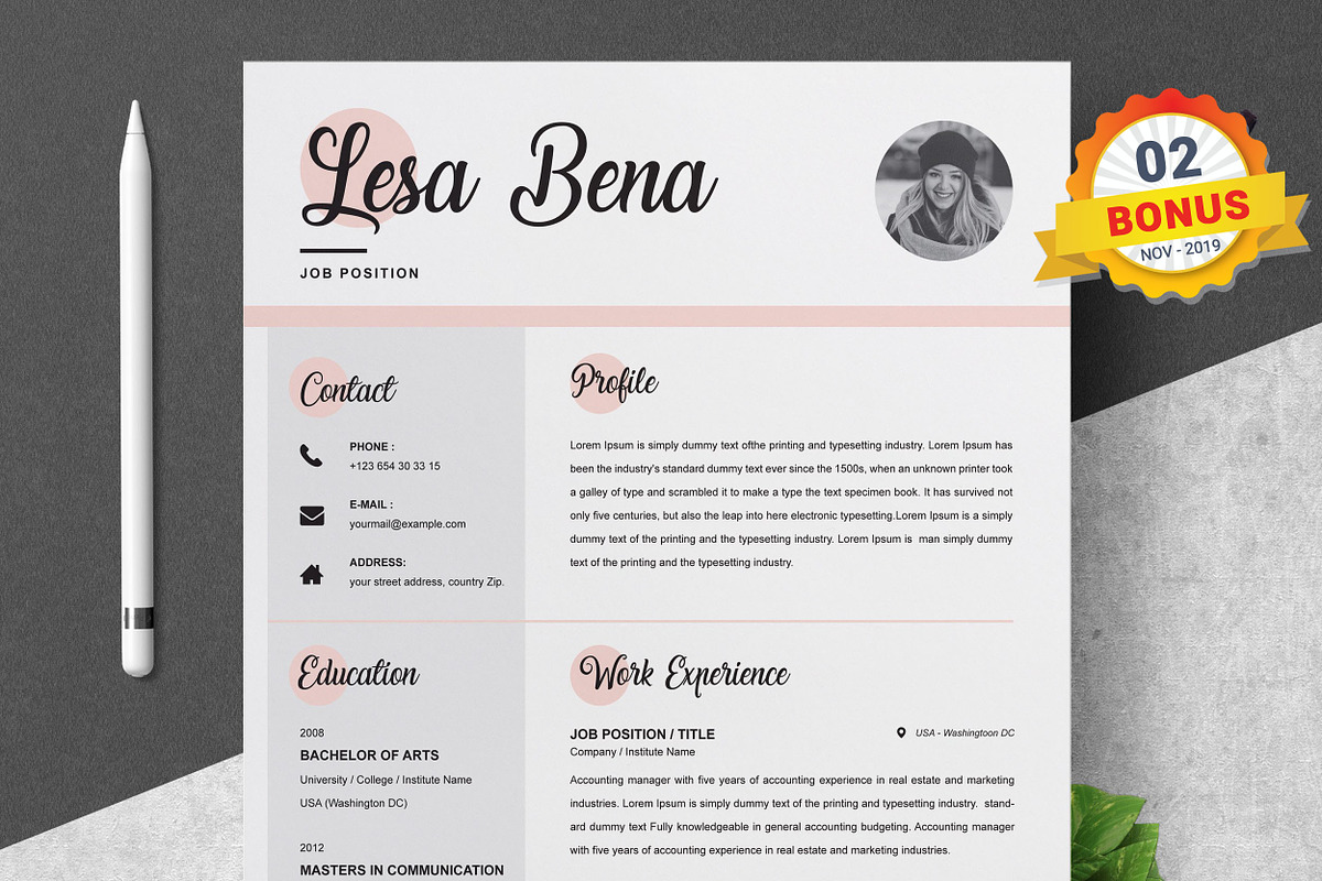 Resume/CV Bundle | 200+ for $29, a Resume Template by ResumeInventor (Photo 83 of 207)