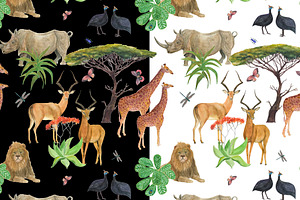 Safari Park - Watercolor Patterns