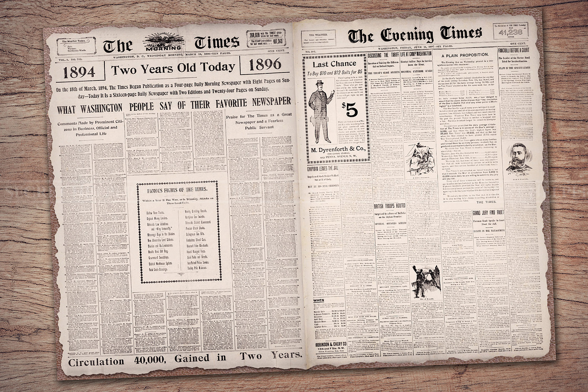 Old Newspaper Vintage Journal Paper, an Illustration by Secret Helper (Photo 5 of 6)