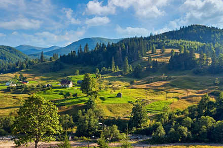 Summer mountain village landscape, a Nature Photo by YuriyB