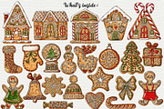 Christmas gingerbread clipart, an Object Graphic by Trinibis (Thumbnail 2 of 4)