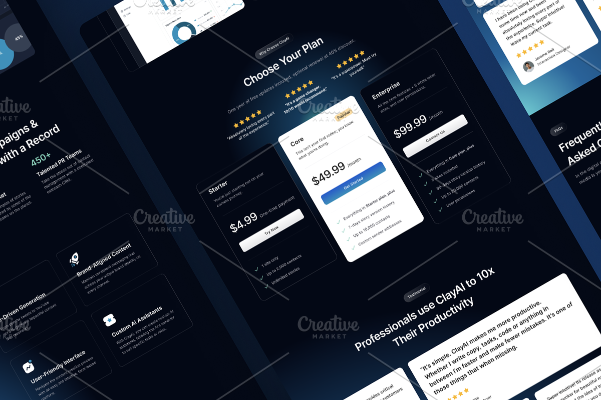 ClayAI - SaaS Framer Template, a Landing Page Template by Pentaclay (Photo 3 of 4)