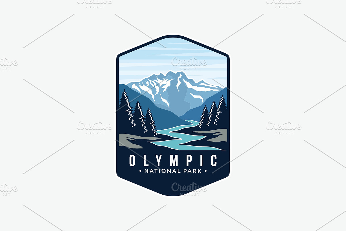 Olympic National Park Emblem Logo, a Branding & Logo Template by swarnstudio
