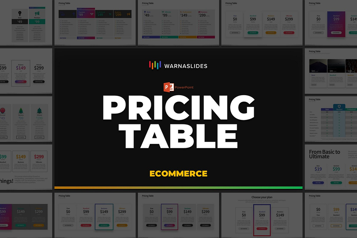 Pricing Table PowerPoint Templates, a Presentation Template by Warna Works (Photo 2 of 10)