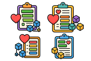 Colorful checklist designs featuring, an Illustration by ZinetroN