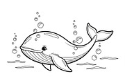 Whale Line Art Vector Bundle, an Illustration by yasushie (Thumbnail 34 of 51)