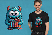 Christmas Monsters. Tshirt, PNG., an Animal Illustration by KENO Mascots (Thumbnail 6 of 8)