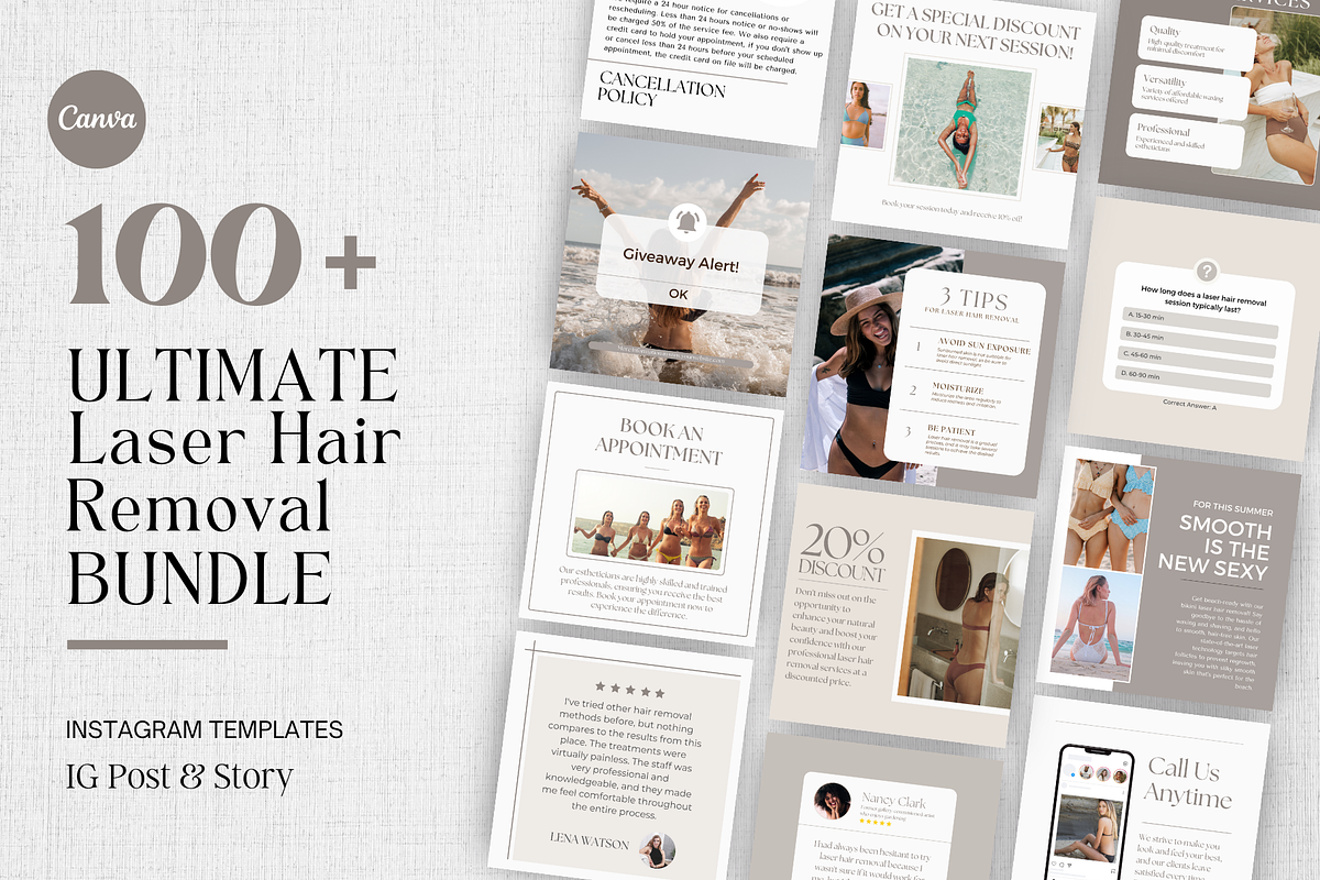 Laser Hair Removal Insta Template, a Social Media Template by EliteMatidi (Photo 1 of 9)