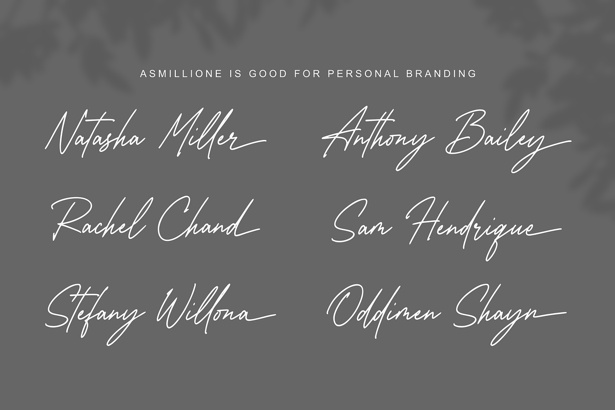 Asmillione - Monoline Signature Font, a Handwritten Font by Sibelumpagi Studio (Photo 6 of 10)