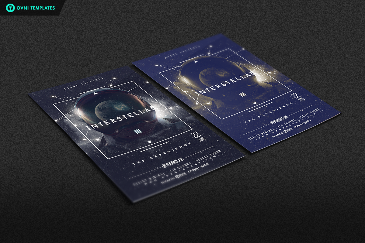 SPACE INTERSTELLAR Flyer Template, a Flyer Template by OVNI-TEMPLATES (Photo 3 of 4)