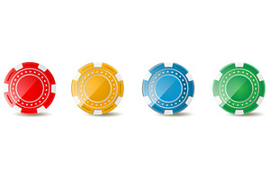 Realistic multicolored casino chips, an Object Illustration by Vectorbuum