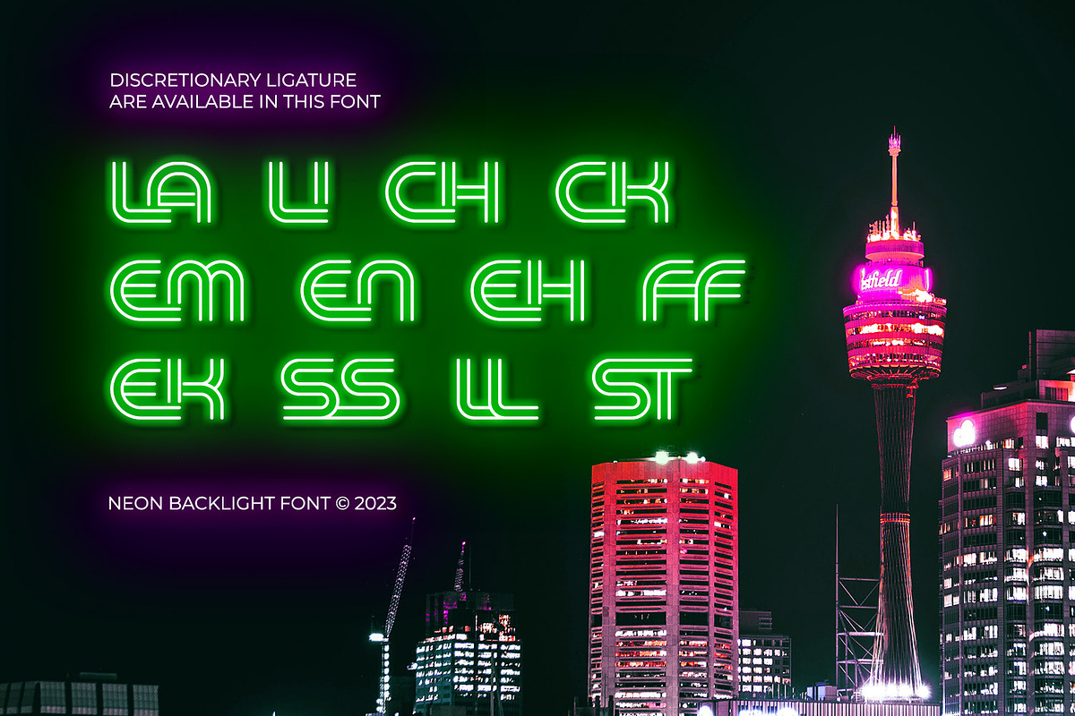 Neon Backlight, a Symbol Font by Ditatype (Photo 7 of 10)