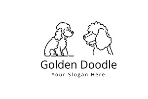 Outline Golden Doodle Logo