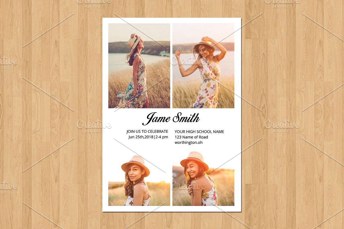 Graduation Announcement Card-V560, a Flyer Template by Template Shop (Photo 3 of 3)