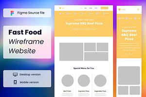 Fast Food Wireframe Website Vol. 03