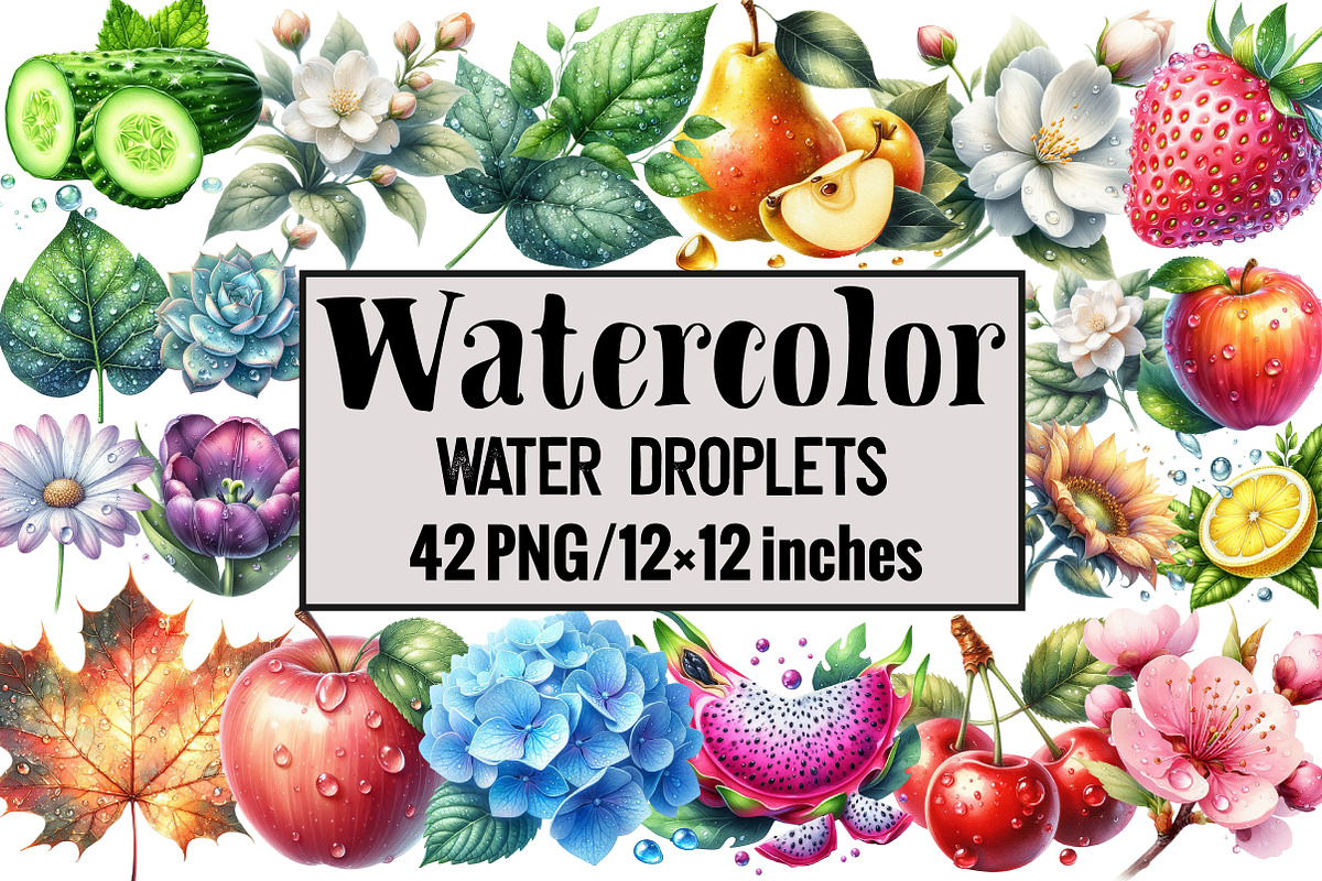 Water Droplets, an Illustration by Design Market (Photo 1 of 3)