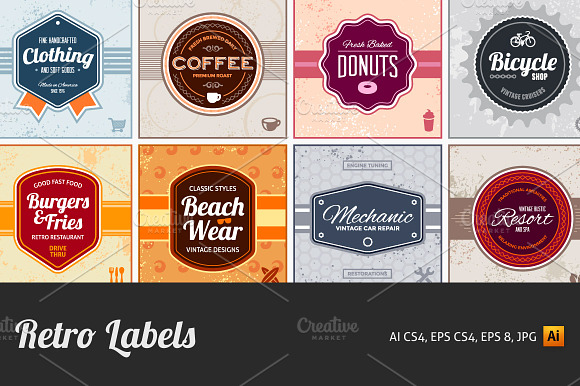 Retro labels preview 3