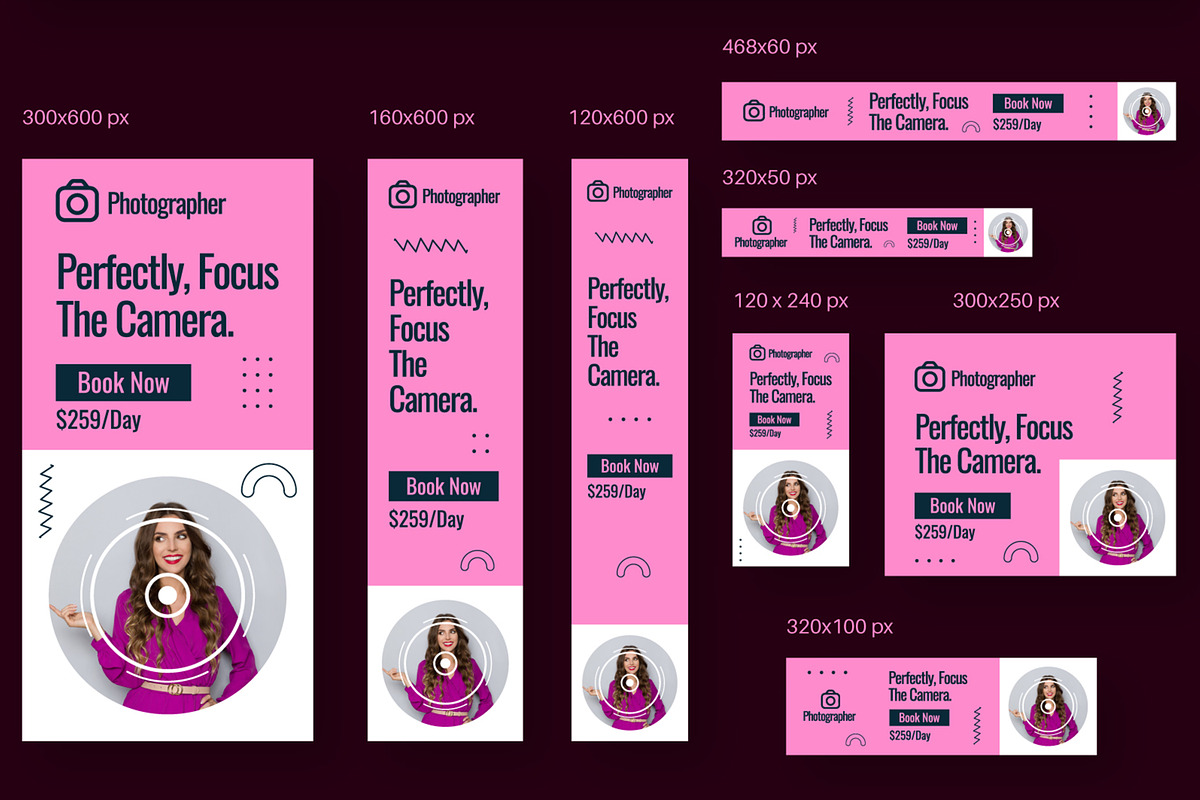 Photography Web Banner Ads Template, an UI Kit Template by CreativeShaper (Photo 3 of 4)