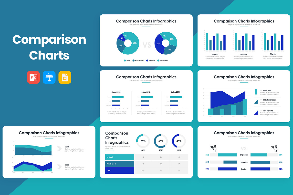 Comparison Charts PowerPoint 2, a Presentation Template by slidequest (Photo 1 of 6)