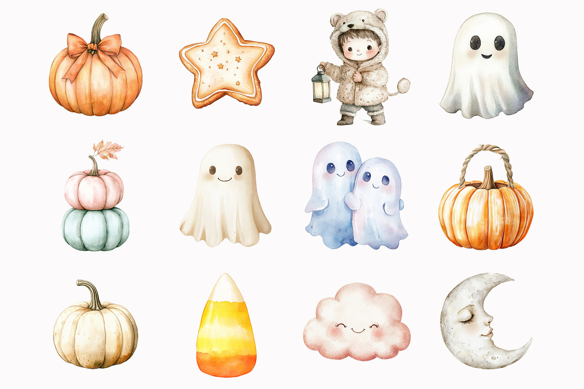 Neutral Halloween Clipart, an Illustration by Design Market (Photo 5 of 5)