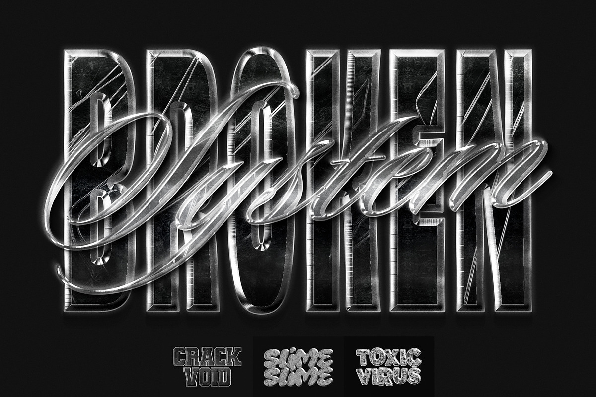 Textured Chrome Metal Text Effect, a Layer Style Add-On by Matsero (Photo 1 of 4)