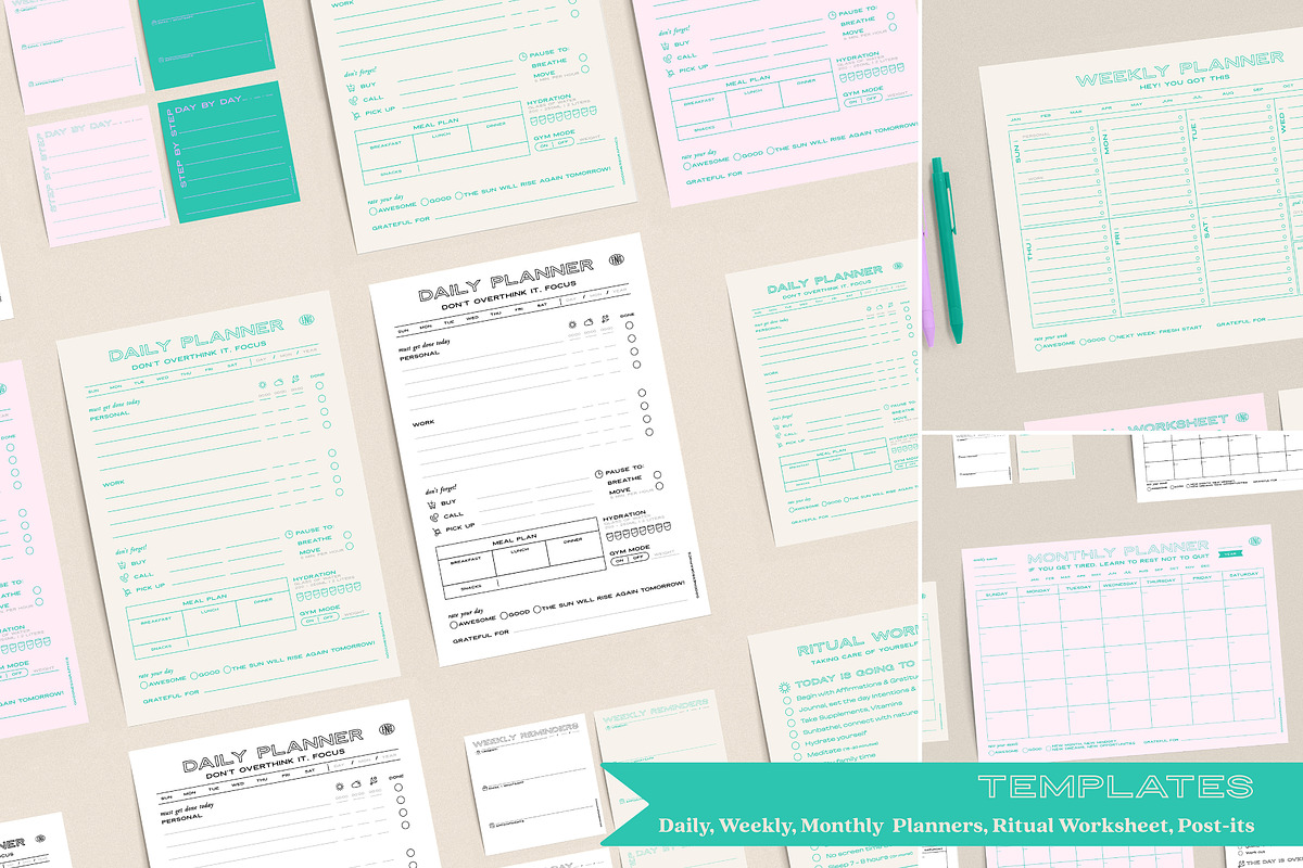TIME MANAGEMENT_Full Planner Set, a Stationery Template by GoodNess Graphics (Photo 4 of 8)