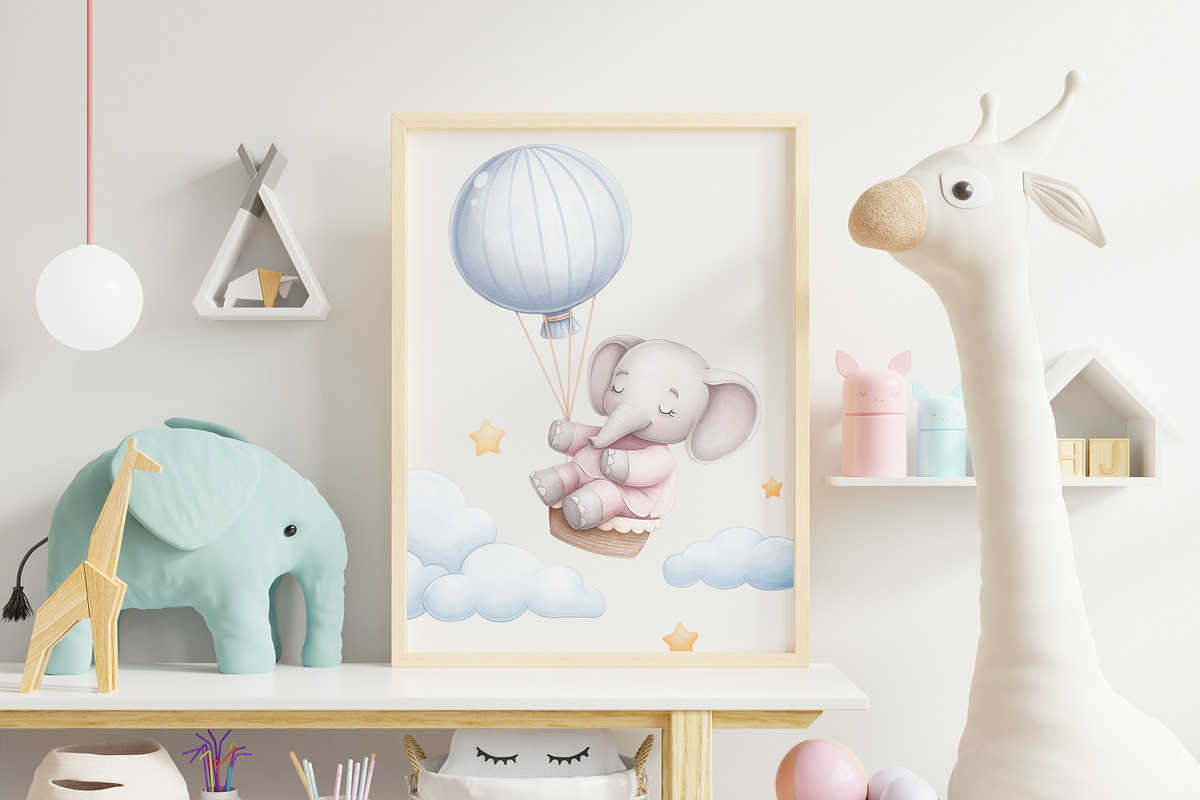 Baby Animals Sleeping Watercolor Png, an Animal Illustration by ekossa_art (Photo 4 of 6)