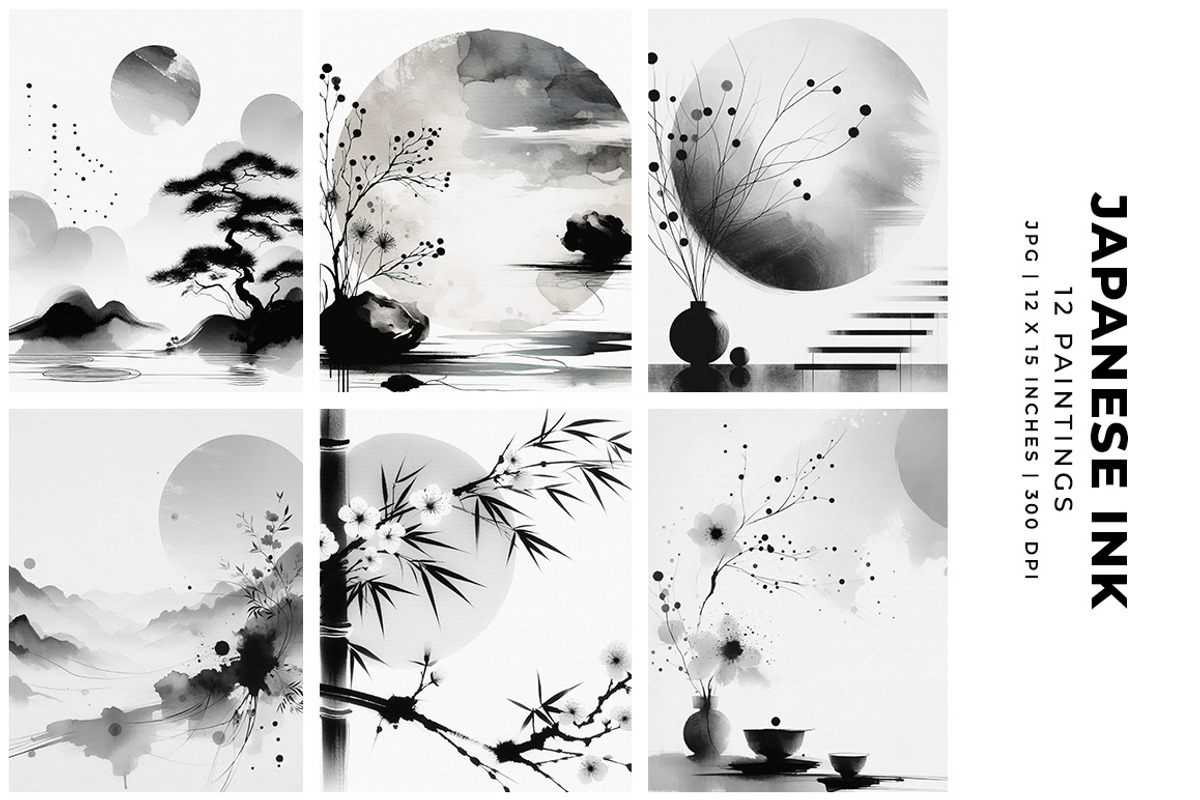 Japanese Ink, a Decorative Illustration by Digital Art Creations (Photo 3 of 8)